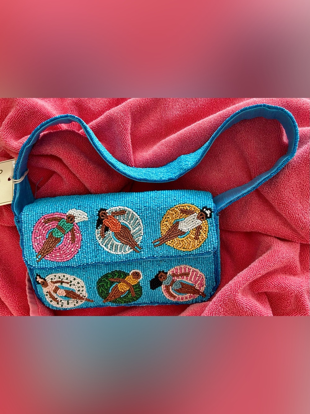 NWT- Sol & Mer Floating Beach Beauties Beaded Bag - Picture 5 of 5
